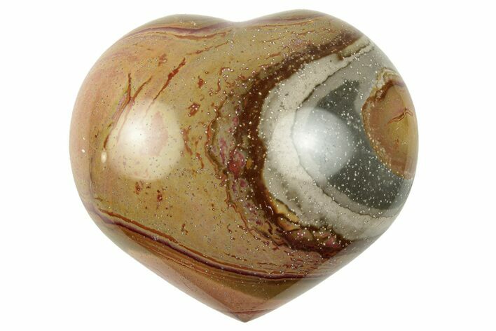 Wide, Polychrome Jasper Heart - Madagascar #254650